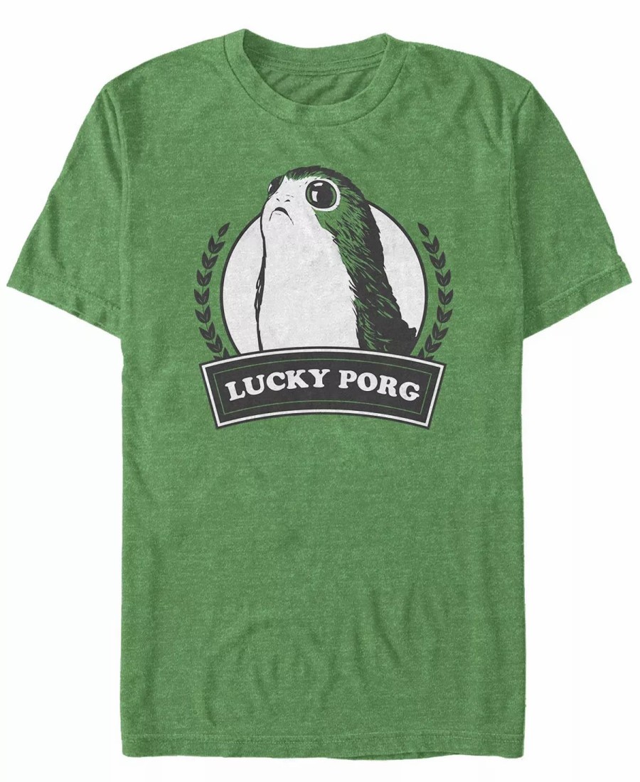 * Fifth Sun Men'S Lucky Porg Short Sleeve Crew T-Shirt Kelly Heather Wholesale