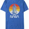 * Fifth Sun Nasa Men'S Vintage-Like Distressed Space Shuttle Launch Logo Short Sleeve T-Shirt Royal Heat Best