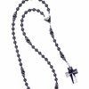 * Total Black Matte Onyx & Crucifix Rosary Black Strass Online