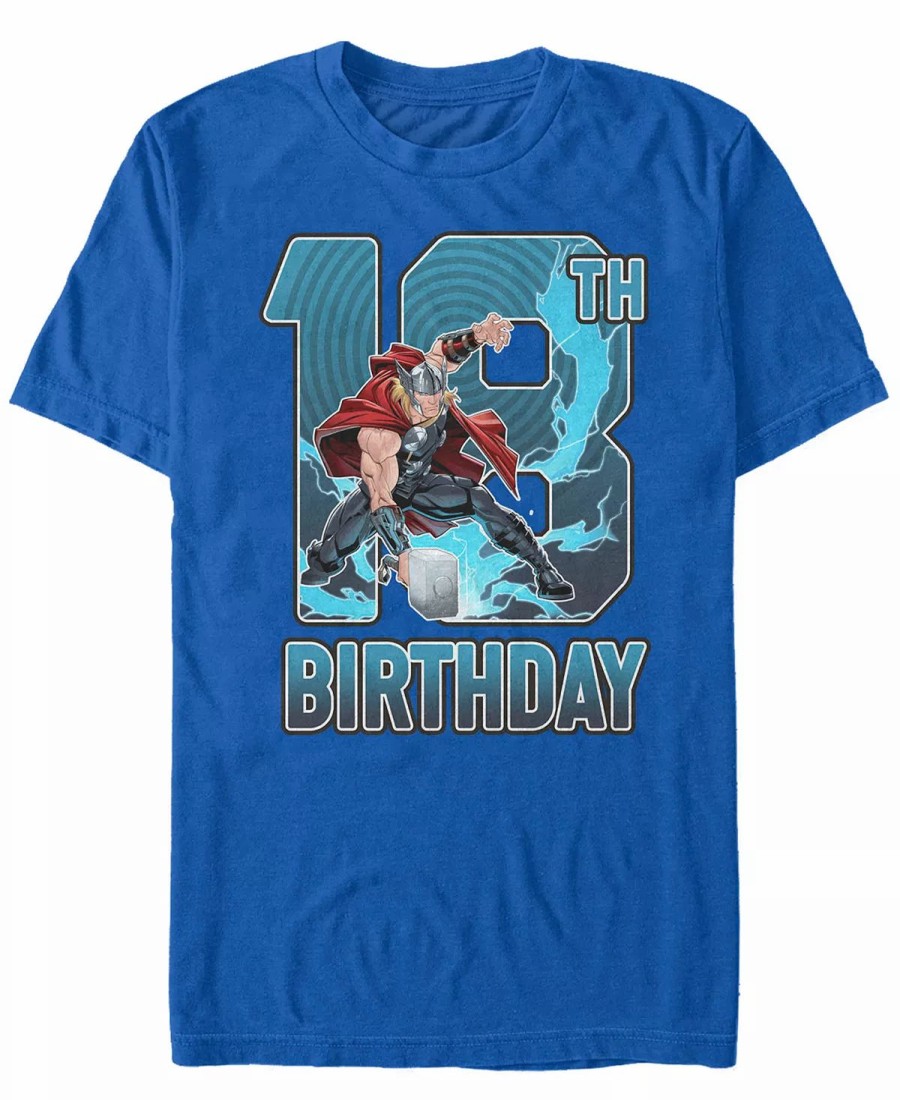 * Fifth Sun Men'S Marvel Thor 18Th Birthday Short Sleeve T-Shirt Royal Blue Wholesale