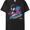 * Fifth Sun Marvel Men'S Spider-Man Into The Spiderverse Distorted Geometric Spider-Man Short Sleeve T-Shirt Black New