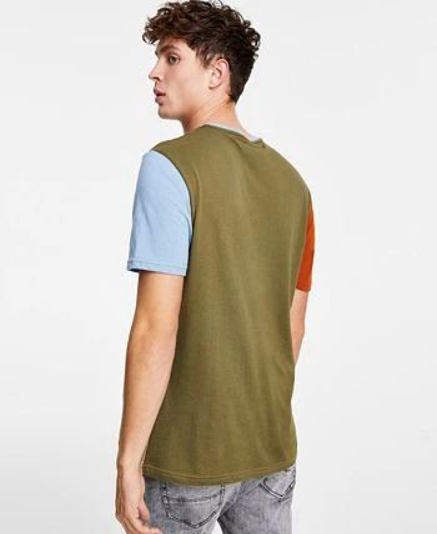 * Sun + Stone Men'S Wayne Colorblocked T-Shirt, Created For Macy'S Winter Moss Online