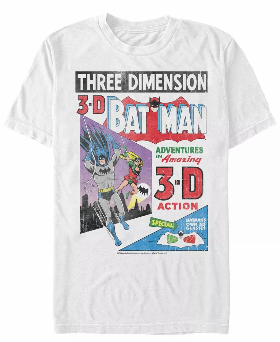 * Fifth Sun Dc Men'S Batman 3D Comic Cover Short Sleeve T-Shirt White Wholesale