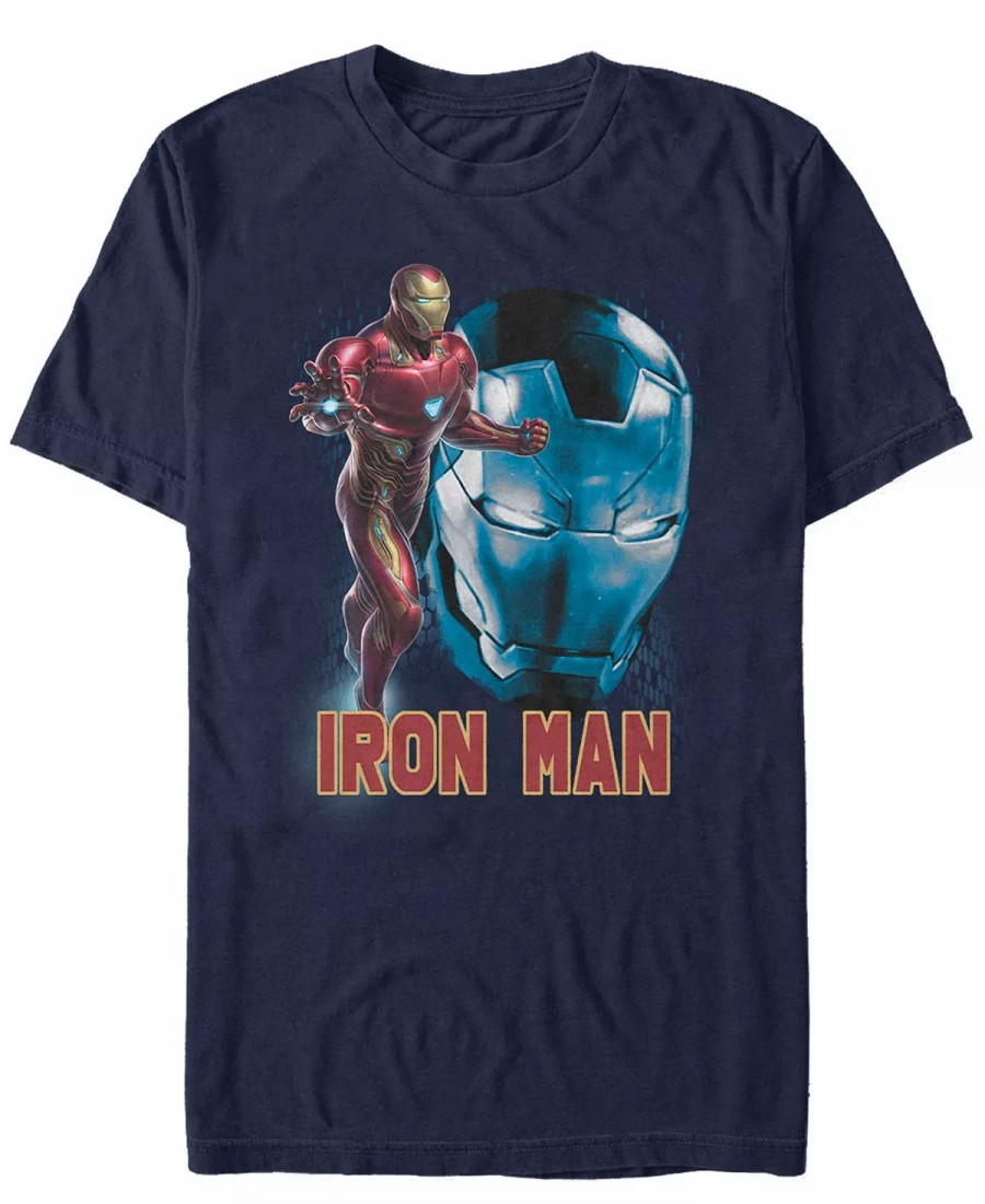 * Fifth Sun Marvel Men'S Avengers Endgame Iron Man Side Profile, Short Sleeve T-Shirt Navy New