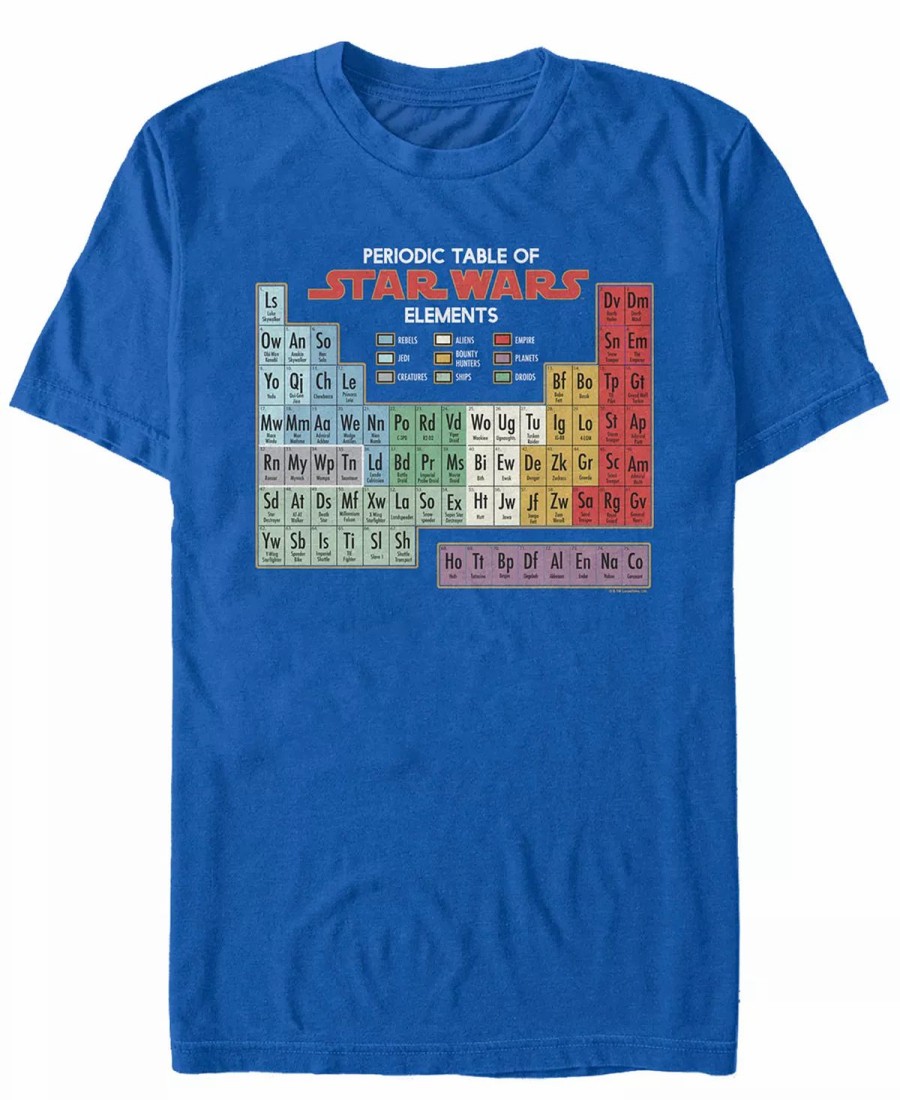 * Fifth Sun Men'S Periodic Table Of Elements Short Sleeve T- Shirt Royal Hot