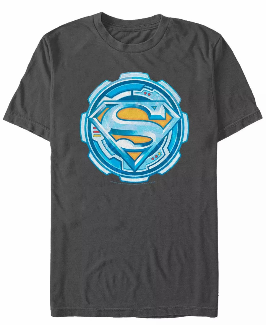 * Fifth Sun Dc Men'S Superman Technical Gear Logo Short Sleeve T-Shirt Charcoal Hot