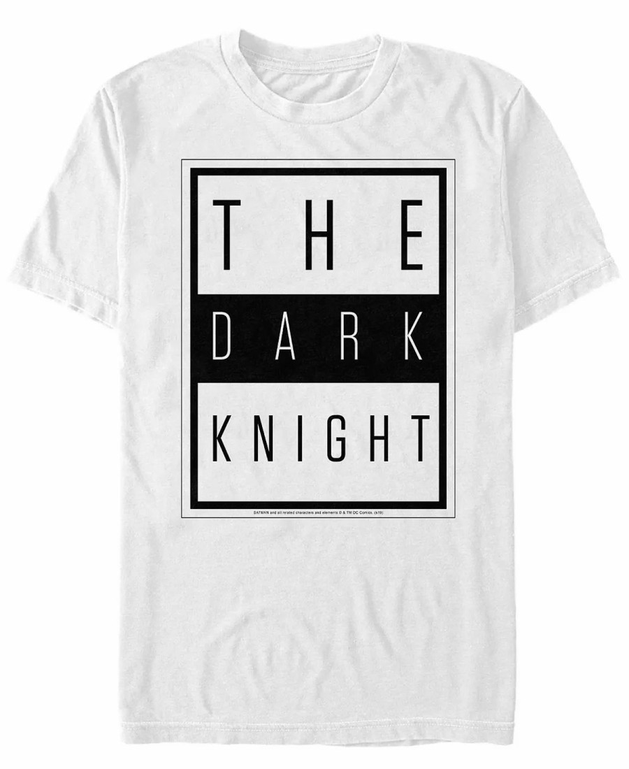 * Fifth Sun Dc Men'S Batman The Dark Knight Text Poster Short Sleeve T-Shirt White Best