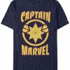 * Fifth Sun Marvel Men'S Captain Marvel Retro Captain Marvel Emblem Short Sleeve T-Shirt Navy New