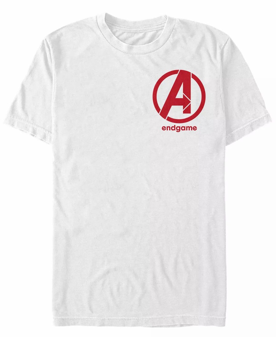 * Fifth Sun Marvel Men'S Avengers Endgame Left Chest Logo, Short Sleeve T-Shirt White Clearance