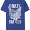 * Fifth Sun Men'S Cat Guy Short Sleeve Crew T-Shirt Royal New