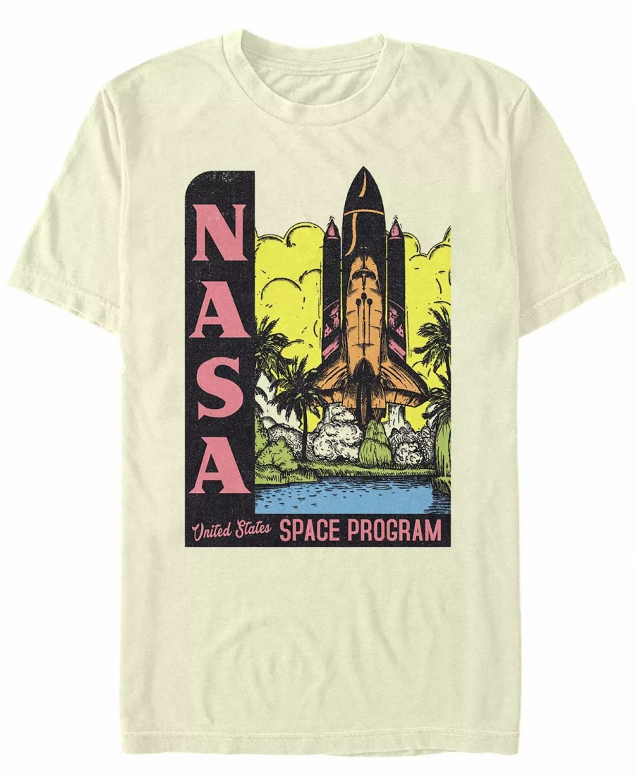 * Fifth Sun Nasa Men'S Retro Pop Art United States Space Program Short Sleeve T-Shirt Natural Hot