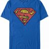 * Fifth Sun Dc Men'S Superman Comic Filled Logo Short Sleeve T-Shirt Royal Hot