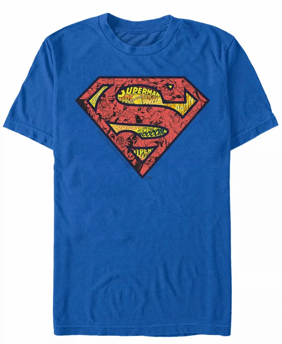 * Fifth Sun Dc Men'S Superman Comic Filled Logo Short Sleeve T-Shirt Royal Hot