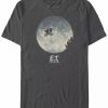 * Fifth Sun E.T. The Extra-Terrestrial Men'S Infamous Flying Bike Scene Silhouette Logo Short Sleeve T-Shirt Charcoal Best