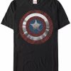 * Fifth Sun Marvel Men'S Captain America Geometric Detailed Shield Short Sleeve T-Shirt Black Hot