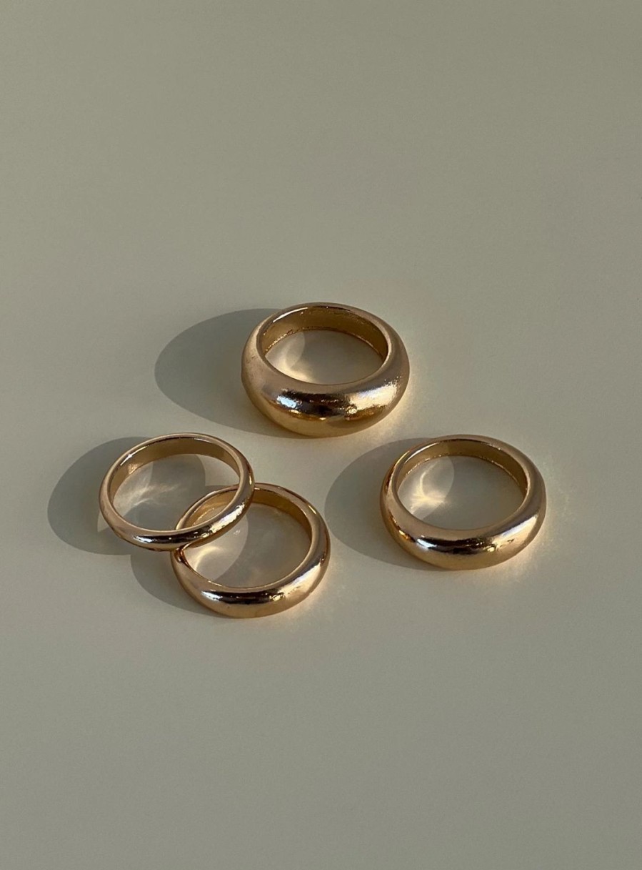 * Princess Polly Lower Impact Ancient History Ring Set Gold Clearance