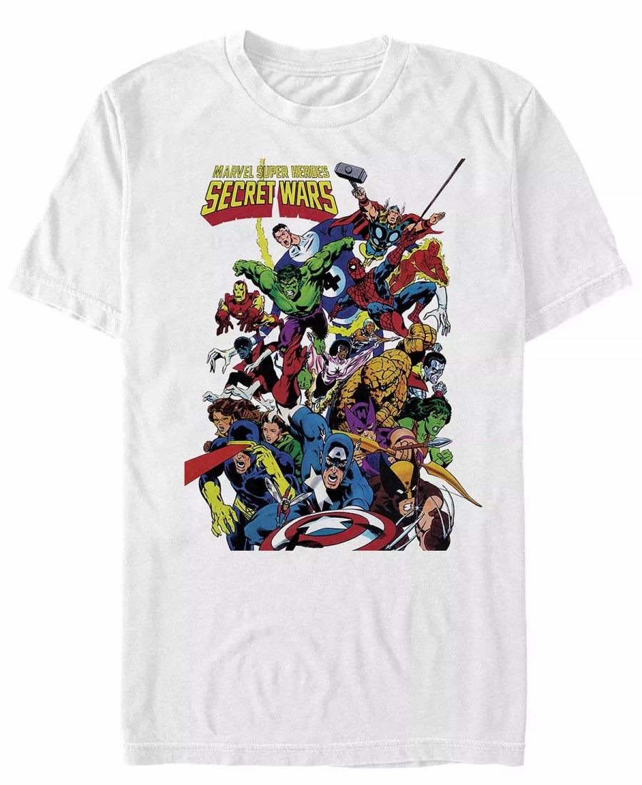 * Fifth Sun Marvel Men'S Classic Comics Super Heroes Secret Wars Cover, Short Sleeve T-Shirt White Online