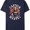 * Fifth Sun Marvel Men'S Captain Marvel Strong Stance Short Sleeve T-Shirt Navy New