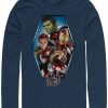 * Fifth Sun Marvel Men'S Avengers Endgame Geometric Group, Long Sleeve T-Shirt Navy Clearance