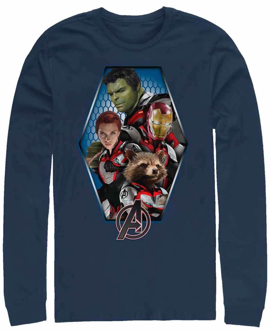 * Fifth Sun Marvel Men'S Avengers Endgame Geometric Group, Long Sleeve T-Shirt Navy Clearance