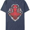 * Fifth Sun Marvel Men'S Spider-Man Morphed Spidey Tech Badge Short Sleeve T-Shirt Navy Heath Online