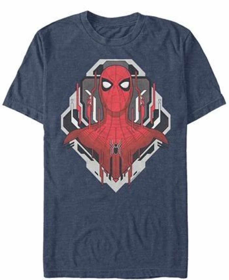 * Fifth Sun Marvel Men'S Spider-Man Morphed Spidey Tech Badge Short Sleeve T-Shirt Navy Heath Online