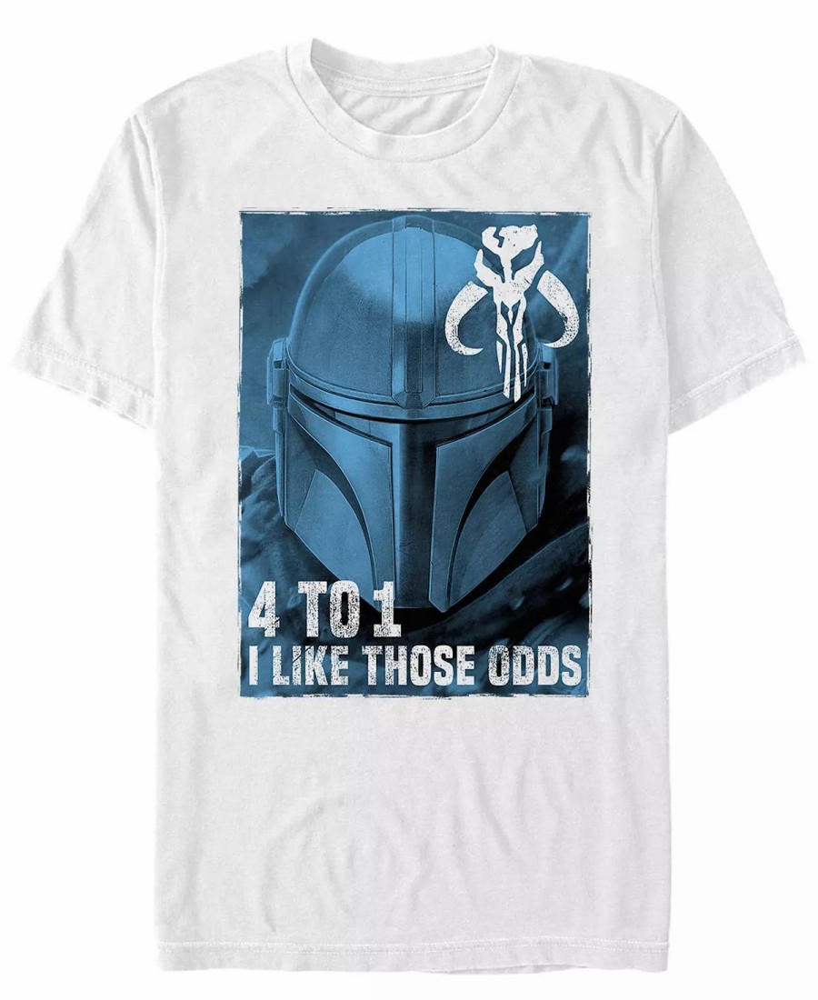 * Fifth Sun Ar Wars The Mandalorian I Like Those Odds Short Sleeve Men'S T-Shirt White New