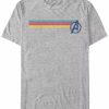 * Fifth Sun Marvel Men'S Comic Collection Avengers Multi Stripe Logo Short Sleeve T-Shirt Heather Gray Wholesale