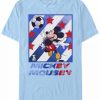 * Fifth Sun Men'S Mickey Football Star Short Sleeve Crew T-Shirt Light Blue Best