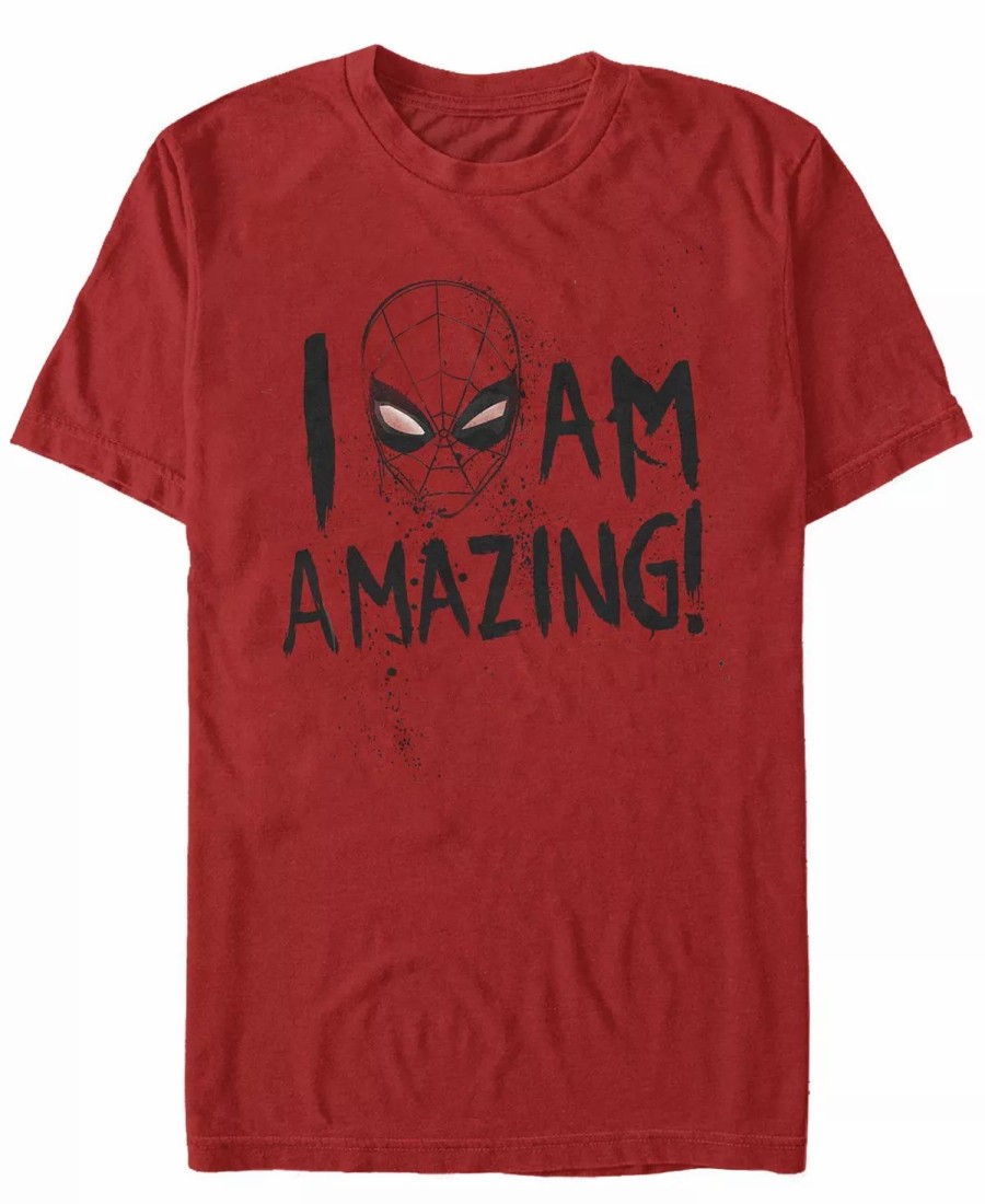 * Fifth Sun Men'S Amazing Spidey Short Sleeve Crew T-Shirt Red Hot