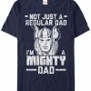 * Fifth Sun Marvel Men'S Comic Collection Thor Not A Regular Dad Short Sleeve T-Shirt Navy Hot