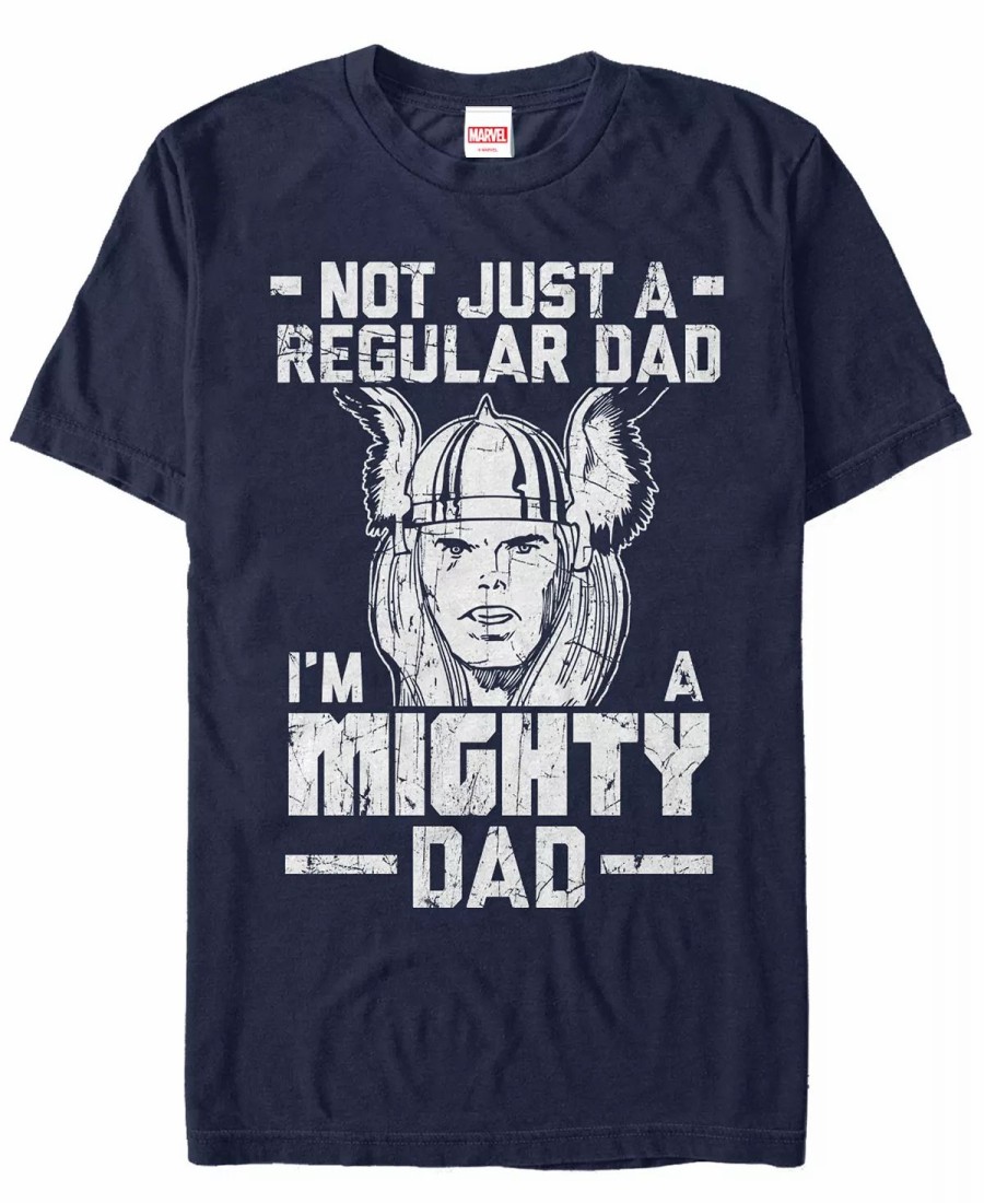 * Fifth Sun Marvel Men'S Comic Collection Thor Not A Regular Dad Short Sleeve T-Shirt Navy Hot