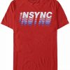 * Fifth Sun N'Sync Men'S Pop Star Gradient Logo Short Sleeve T-Shirt Red New