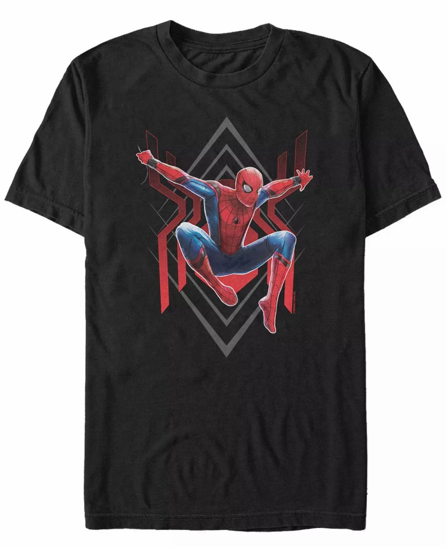 * Fifth Sun Marvel Men'S Spider-Man Far From Home Geometric Jumping Portrait Short Sleeve T-Shirt Black Online