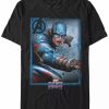 * Fifth Sun Marvel Men'S Captain America Gamerverse Avengers Future Fight Poster, Short Sleeve T-Shirt Black New