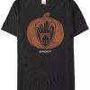 * Fifth Sun Marvel Men'S Guardians Of The Galaxy Groot Pumpkin Face Short Sleeve T-Shirt Black Hot