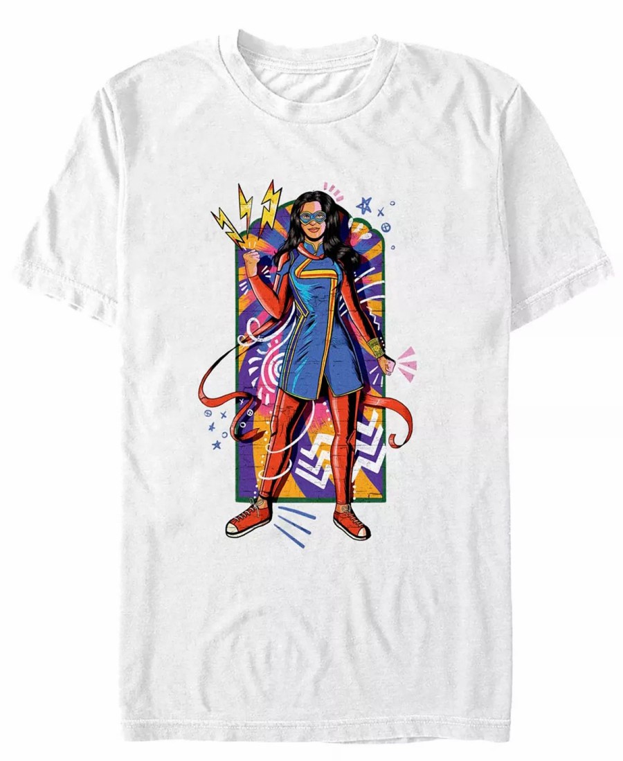 * Fifth Sun Men'S Marvel Film Ms. Marvel Sketchy Kamala Short Sleeve T-Shirt White Wholesale