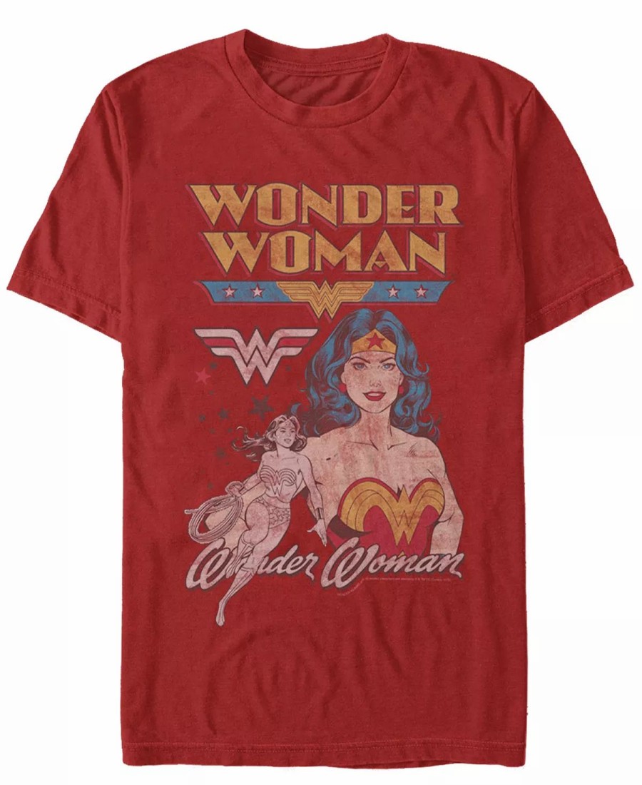 * Fifth Sun Men'S Wonder Woman Vintage-Inspi Wonder Short Sleeve T-Shirt Red Best