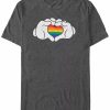 * Fifth Sun Men'S Rainbow Love Short Sleeve T-Shirt Dark Gray Hot