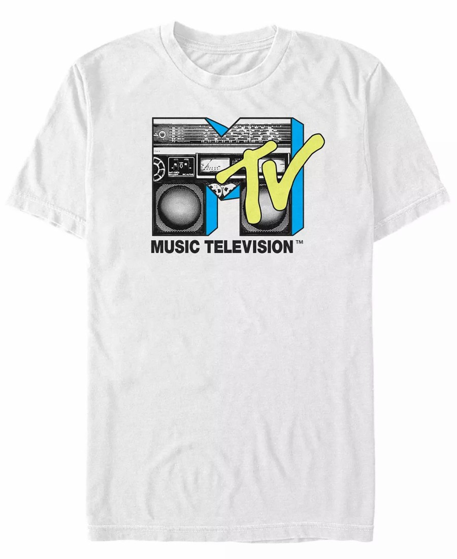 * Fifth Sun Men'S Logo Black And Yellow Boombox Short Sleeve T- Shirt White Clearance