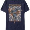 * Fifth Sun Dc Men'S Superman Classic Comic Poster Short Sleeve T-Shirt Navy New