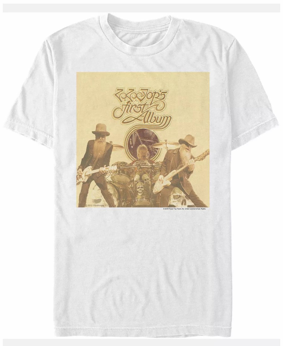 * Fifth Sun Zz Top Men'S First Album Cover Short Sleeve T-Shirt White Online