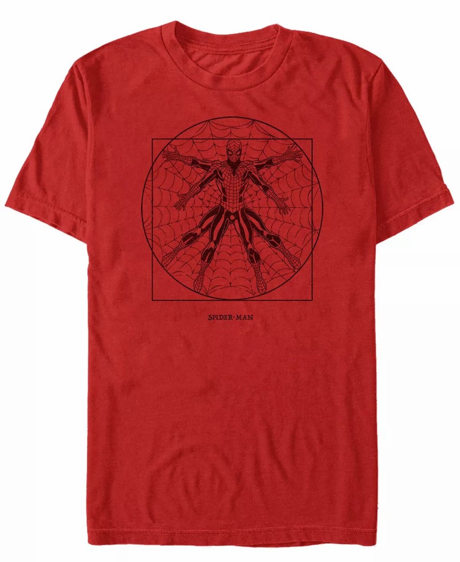 * Fifth Sun Men'S Vitruvian Spider Short Sleeve Crew T-Shirt Red Clearance