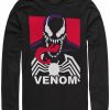 * Fifth Sun Marvel Men'S Classic Venom Tongue Out Poster, Long Sleeve T-Shirt Black Wholesale