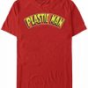 * Fifth Sun Dc Men'S Plastic Man Text Logo Short Sleeve T-Shirt Red Hot