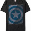 * Fifth Sun Marvel Men'S Comic Collection Captain America Distressed Shield Fitness Challenge Short Sleeve T-Shirt Black Online