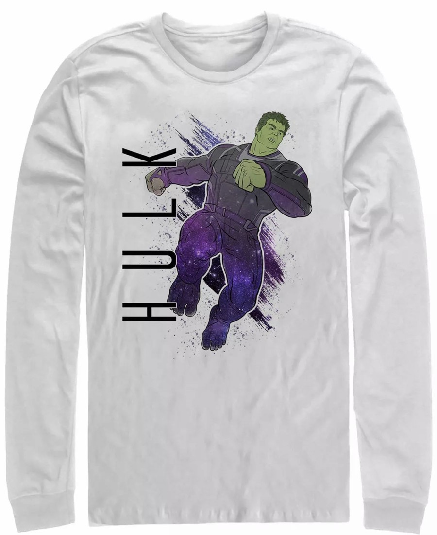 * Fifth Sun Marvel Men'S Avengers Endgame Hulk Painted Portrait Poster, Long Sleeve T-Shirt White Best