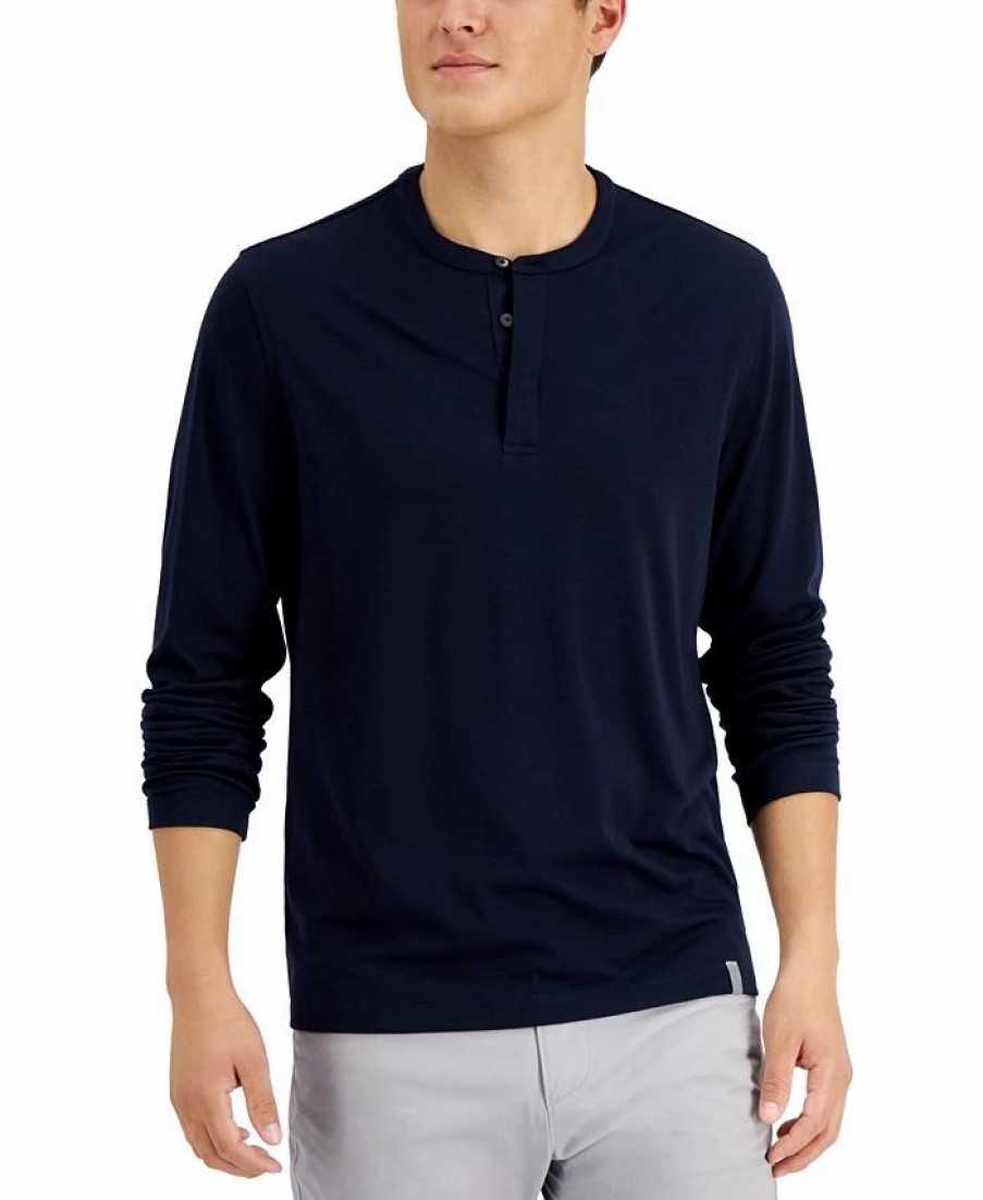 * Alfani Men'S Alfatech Solid Henley, Created For Macy'S Hot