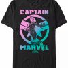 * Fifth Sun Marvel Men'S Captain Marvel Flying Gradient Logo, Short Sleeve T-Shirt Black Clearance