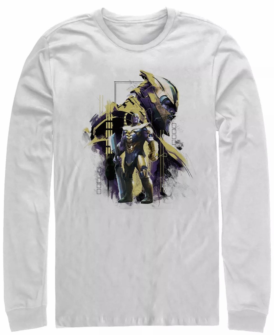 * Fifth Sun Marvel Men'S Avengers Endgame Thanos Mad Titan Side View, Long Sleeve T-Shirt White Wholesale